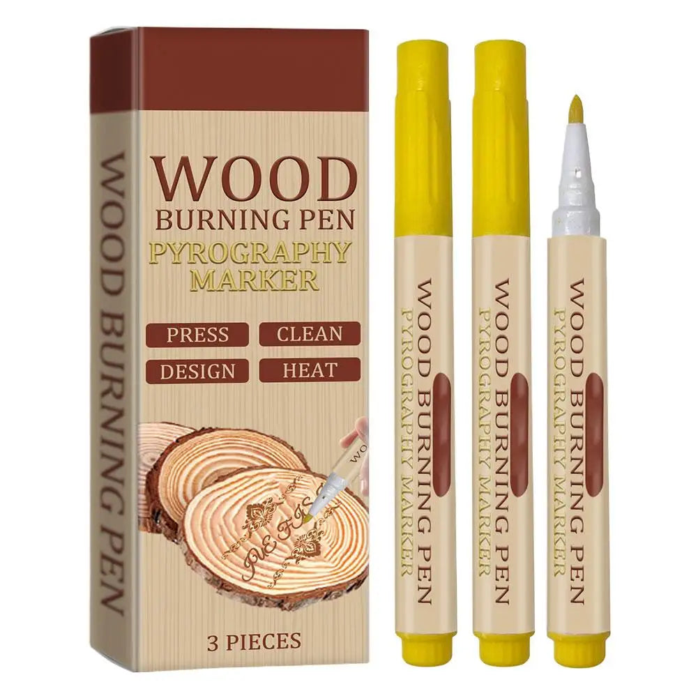 3 bolígrafos para pirograbado, marcadores químicos creativos para madera, bolígrafos de pirograbado para manualidades, marcadores de madera con punta fina para carpintería. (Copia)